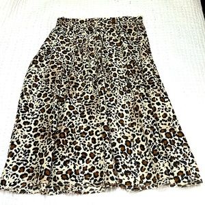 Schrader silk leopard print midi skirt 10